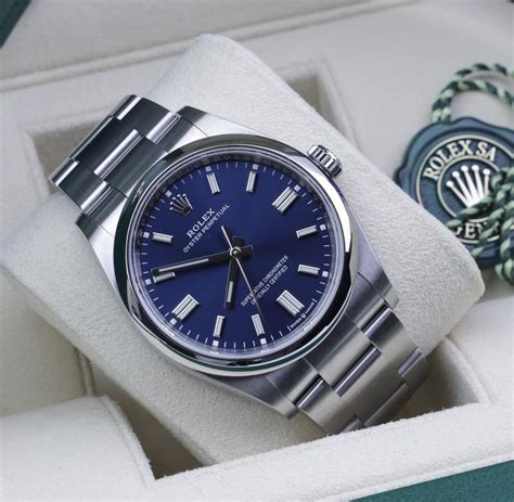 rolex oyster perpetual blue face gold|rolex oyster perpetual 41mm celebration.